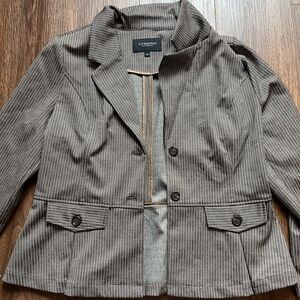 Liverpool Taupe Pinstripe Women's Blazer Jacket